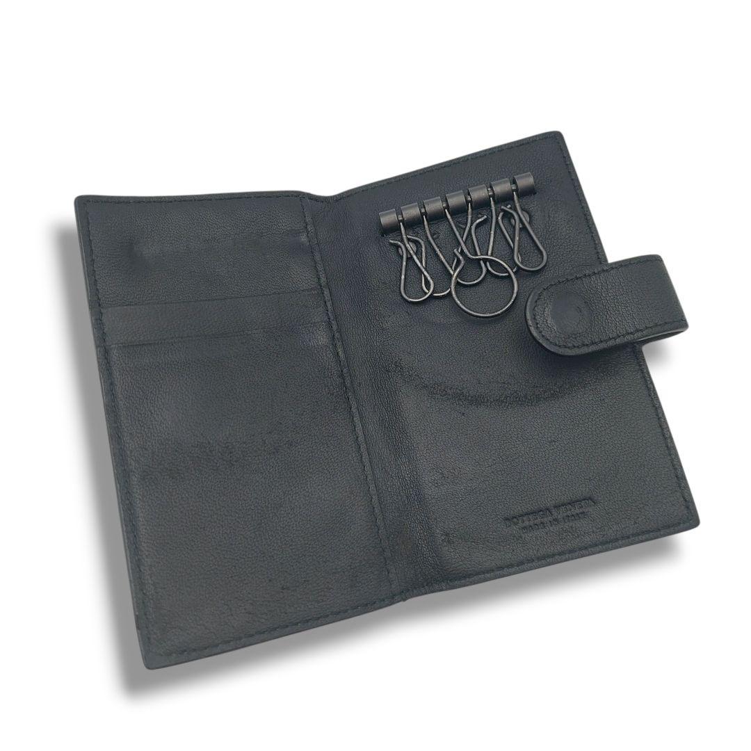 【大人気】ボッテガヴェネタ　レザー　キーケース　編み込み 　ブラック　希少