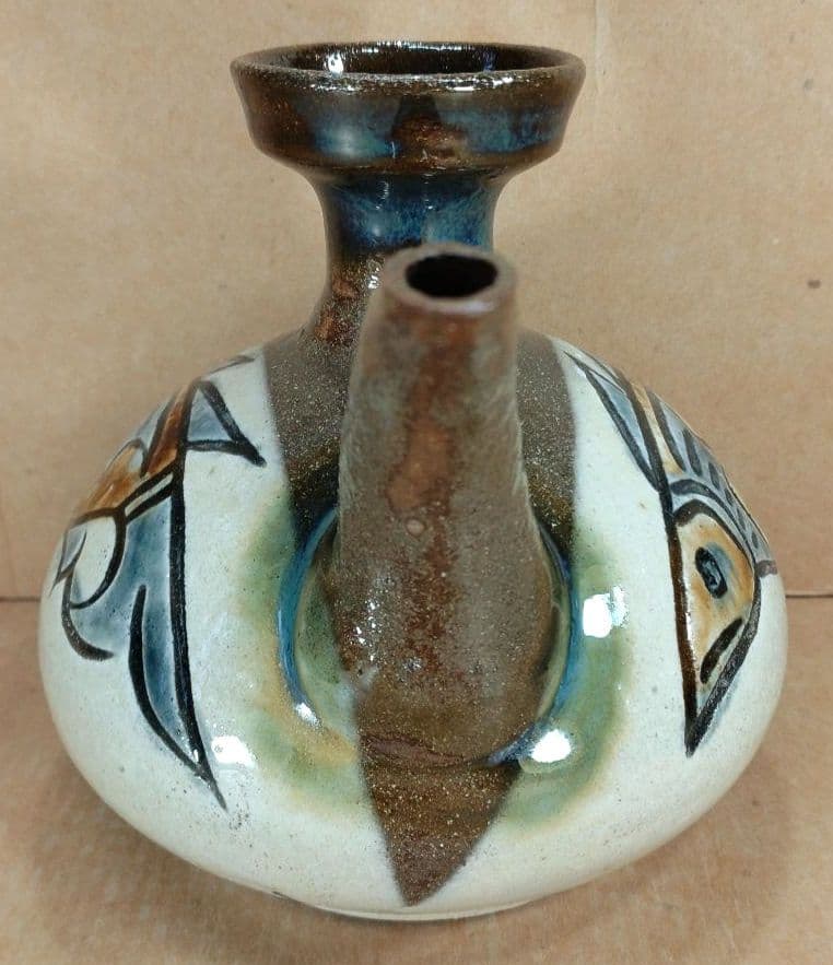 大傑作【本物保証】金城次郎 壷屋焼 カラカラ(魚2匹) 共箱 人間国宝 美品 栞