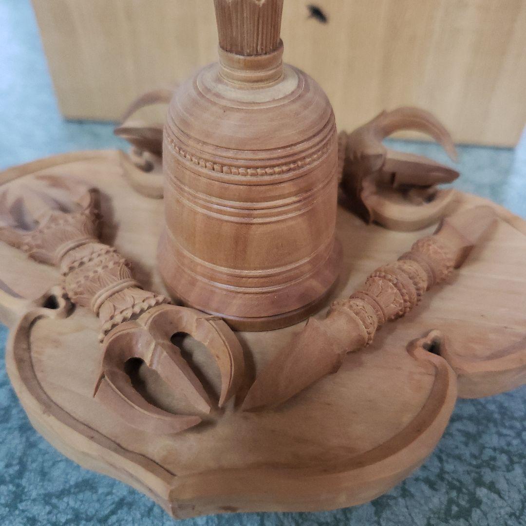 Ｂフライデー　白檀製 仏教用具 彫刻 専用箱付き　密教法具セット