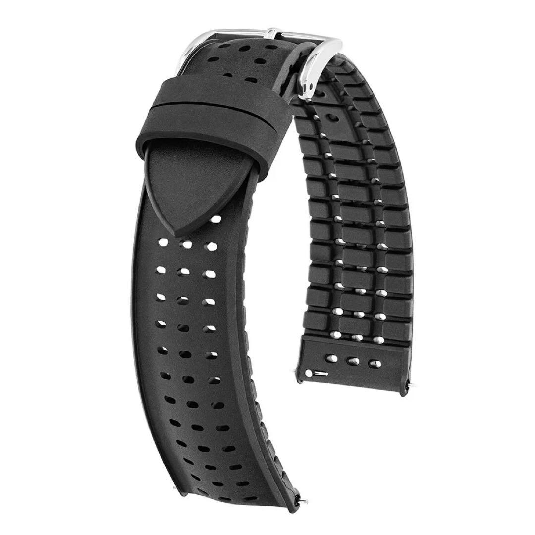 ヒルシュ ナイアド ブラック 腕時計ラバーベルト 20-18mm 未使用品