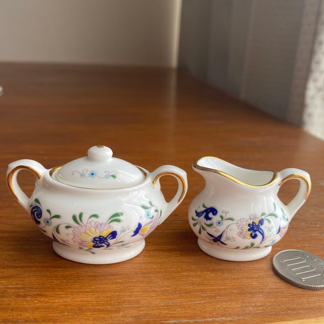 コールポート ベイジェント　青い小花　ミニチュア　ティーセット
