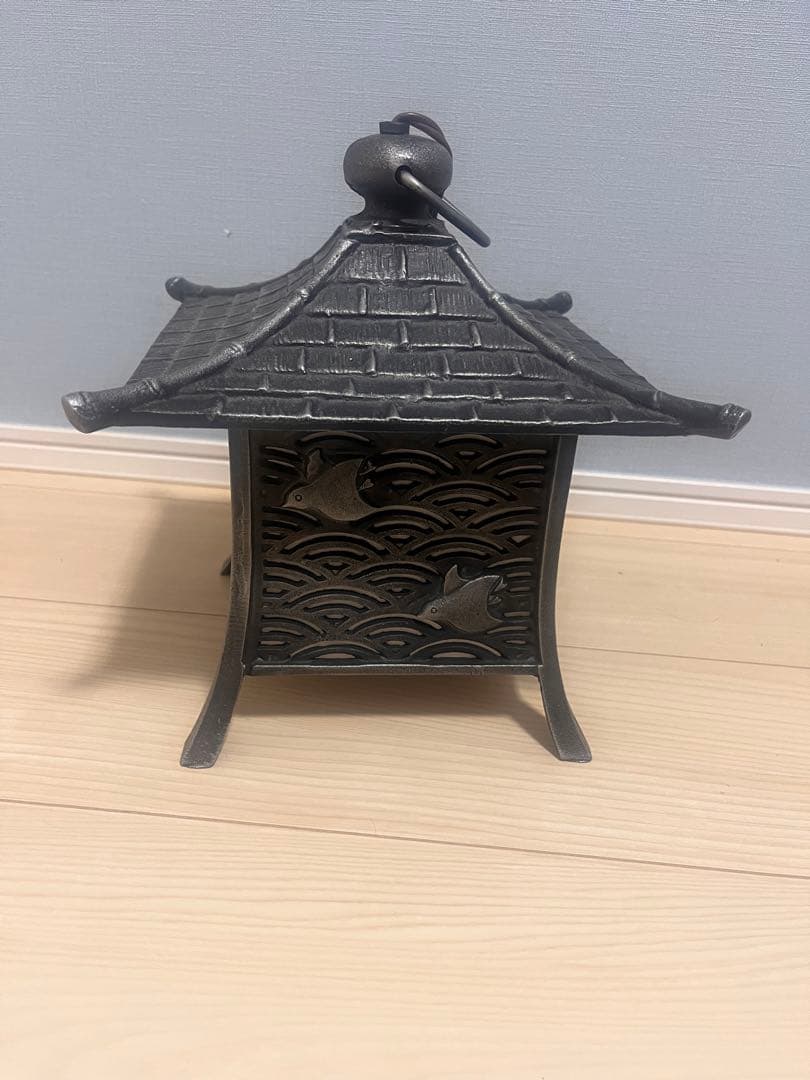 ノスタルジー　吊り灯籠　庭園　燈籠　波千鳥　電装付　鋳鉄製　和風