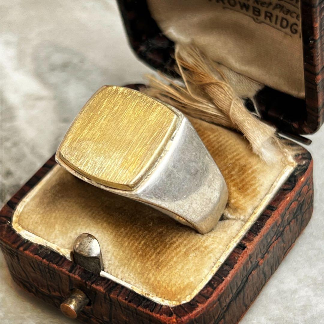 VINTAGE ヴィンテージ シグネット コンビ リング 銀金 指輪 ジュエリー