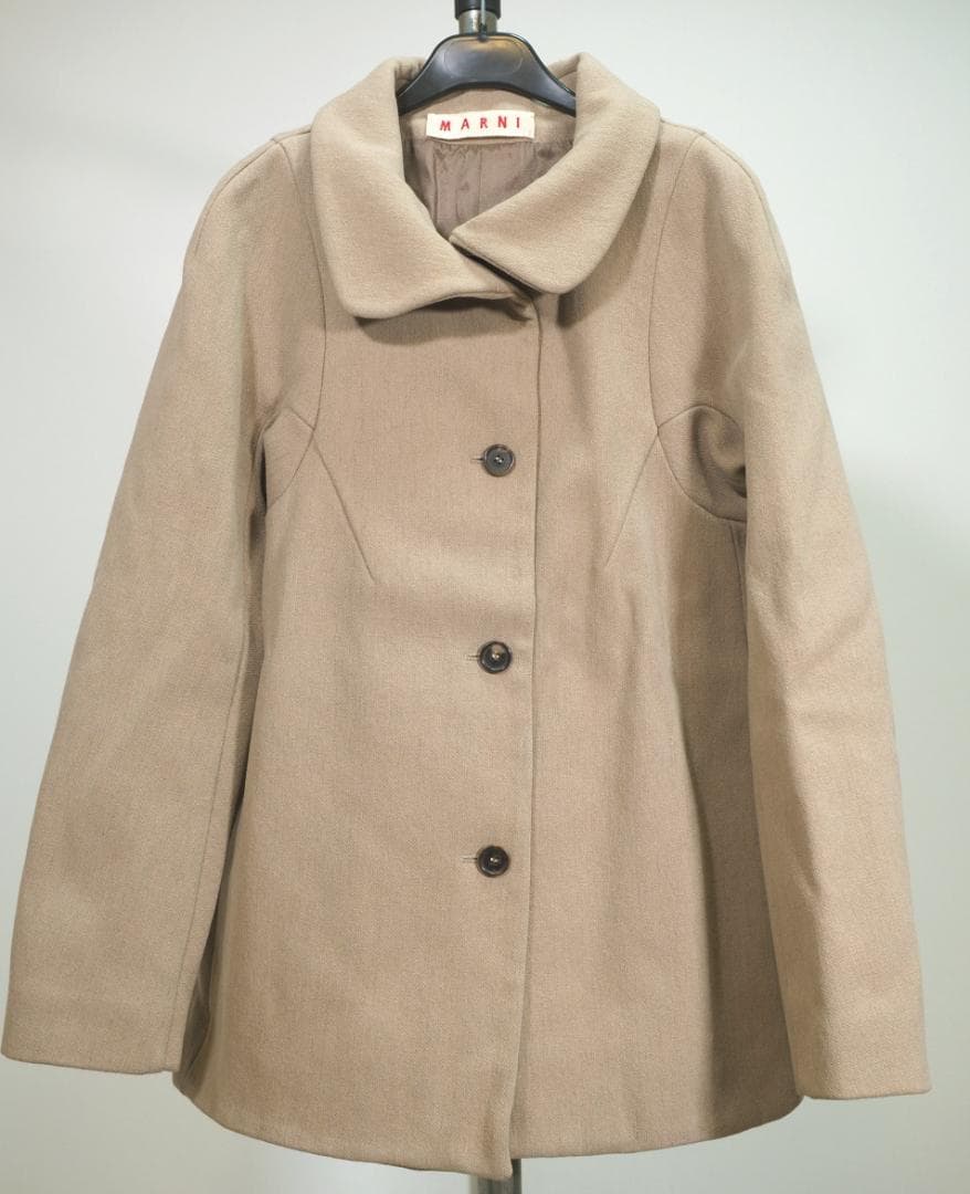 ヴィンテージ06AWアーカイブ マルニ アシンメトリーカラーウールコート40