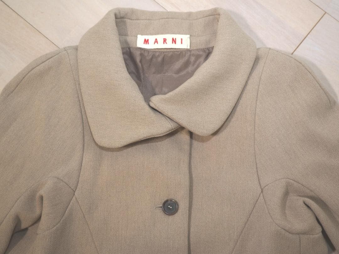 ヴィンテージ06AWアーカイブ マルニ アシンメトリーカラーウールコート40