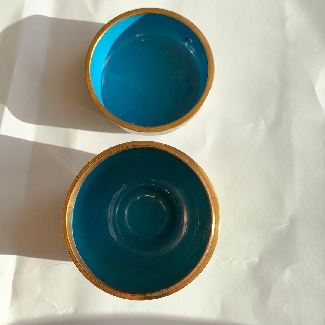 中国　景泰藍萬花棗　有線七宝