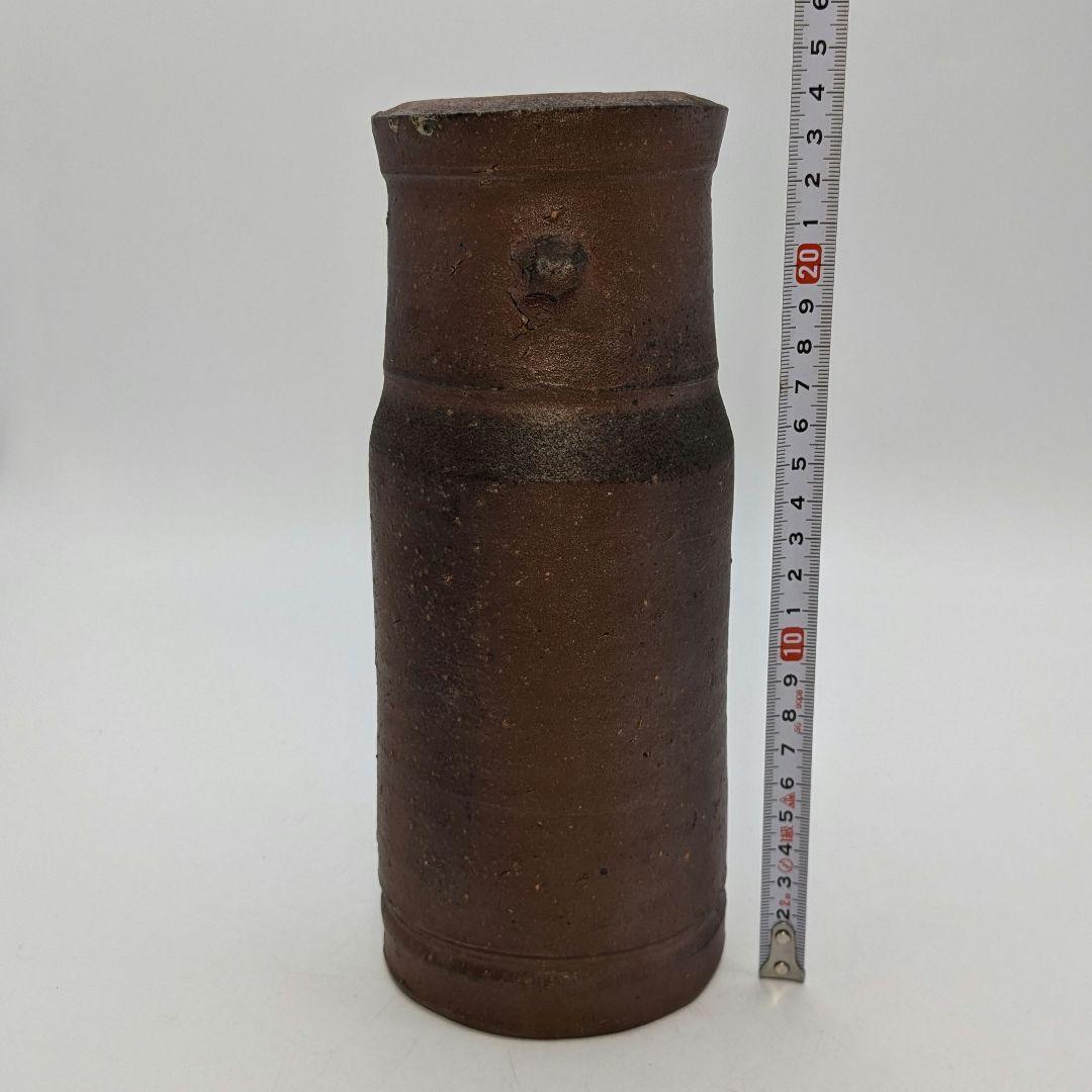 人間国宝 藤原啓 備前焼 擂座花入 共箱共布 花器 花瓶 フラワーベース 華道具