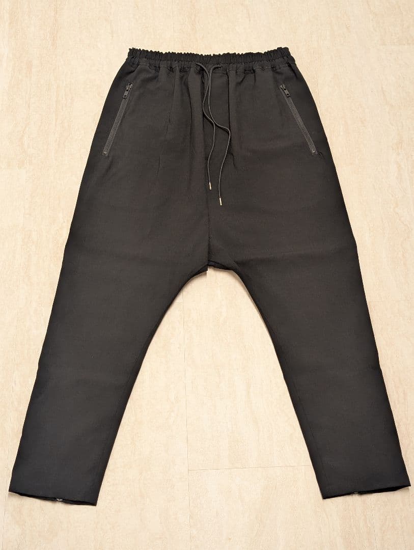 PRY│Drawstring Sarouel Zip Pants【BLACK】