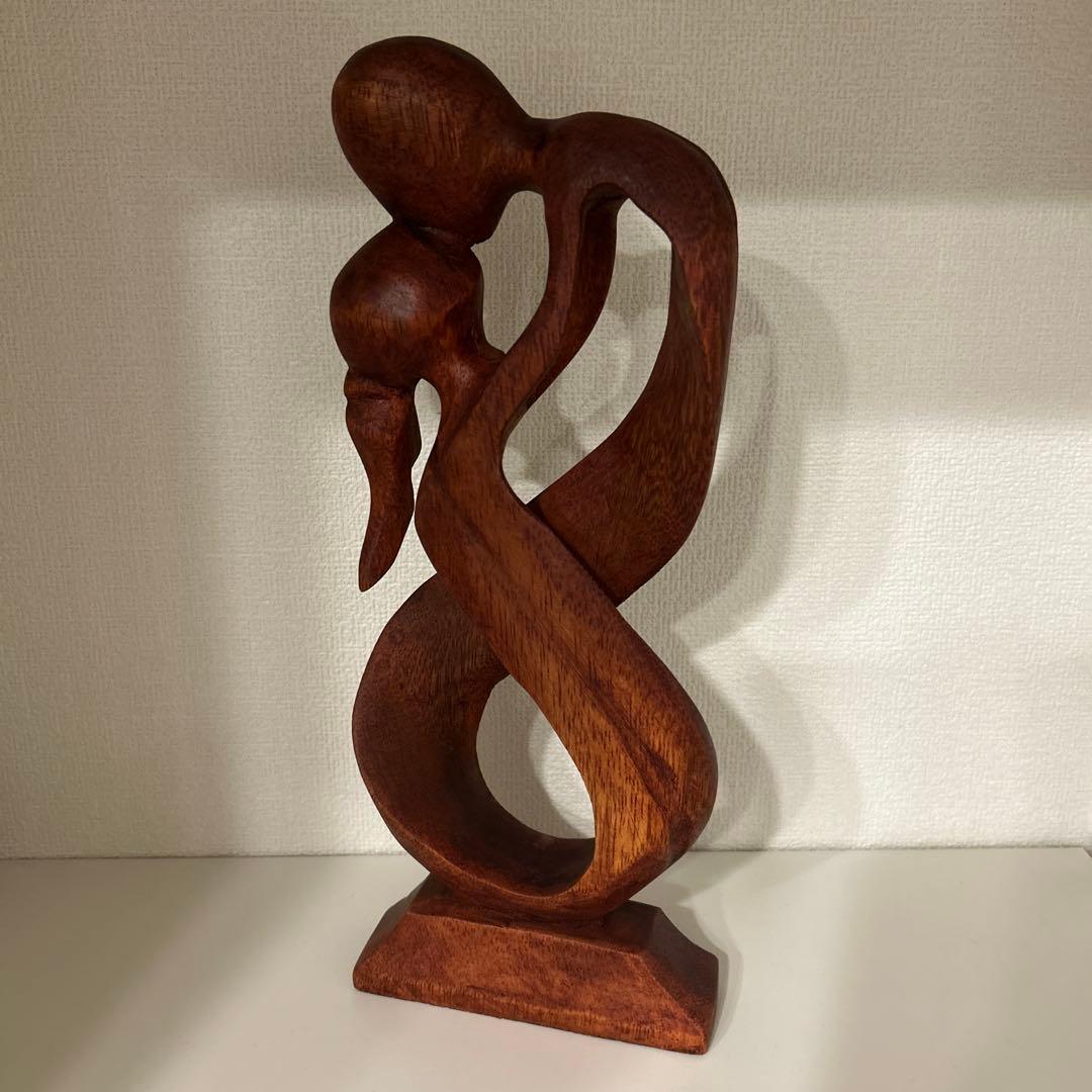 恋人岬Two Lovers' Point 木彫りオブジェ 置物