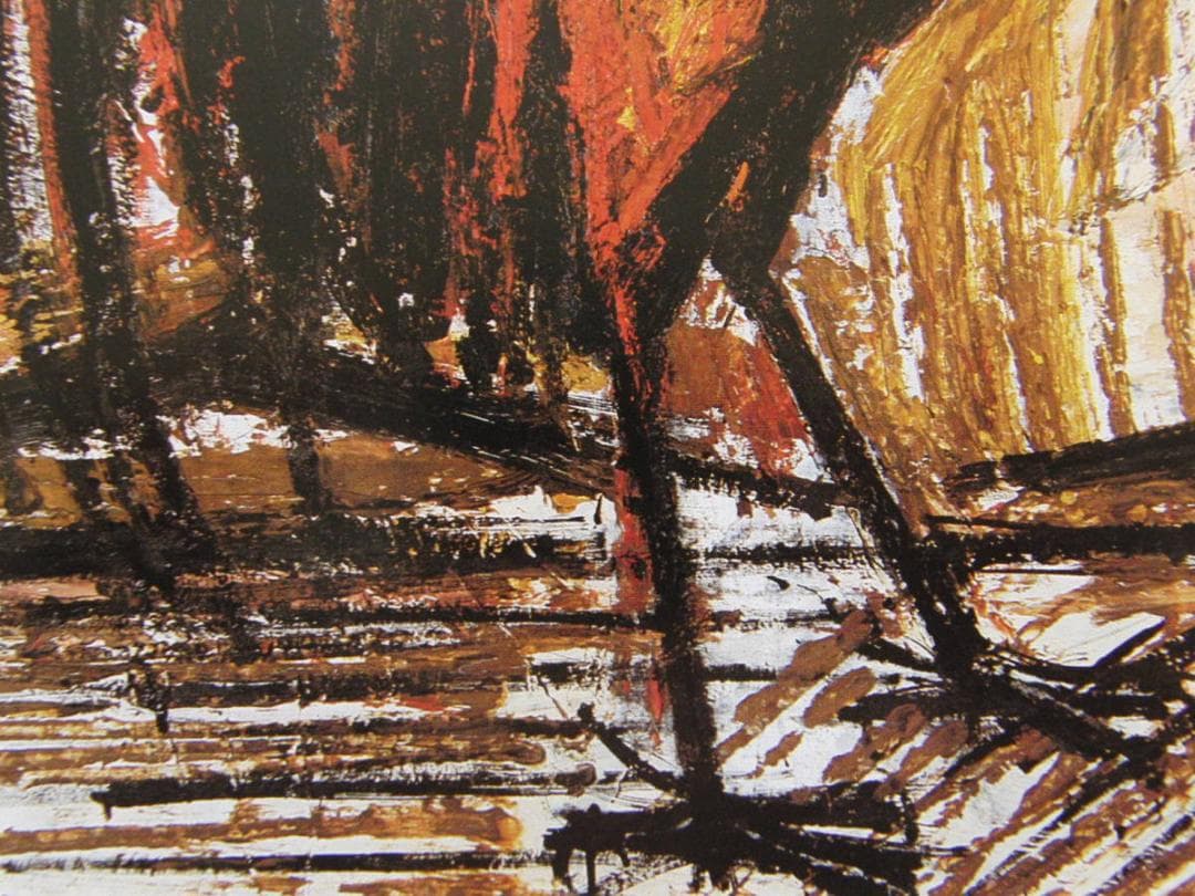 ベルナール・ビュッフェ、「Le coq rouge」、希少画集の額装画、人気作品