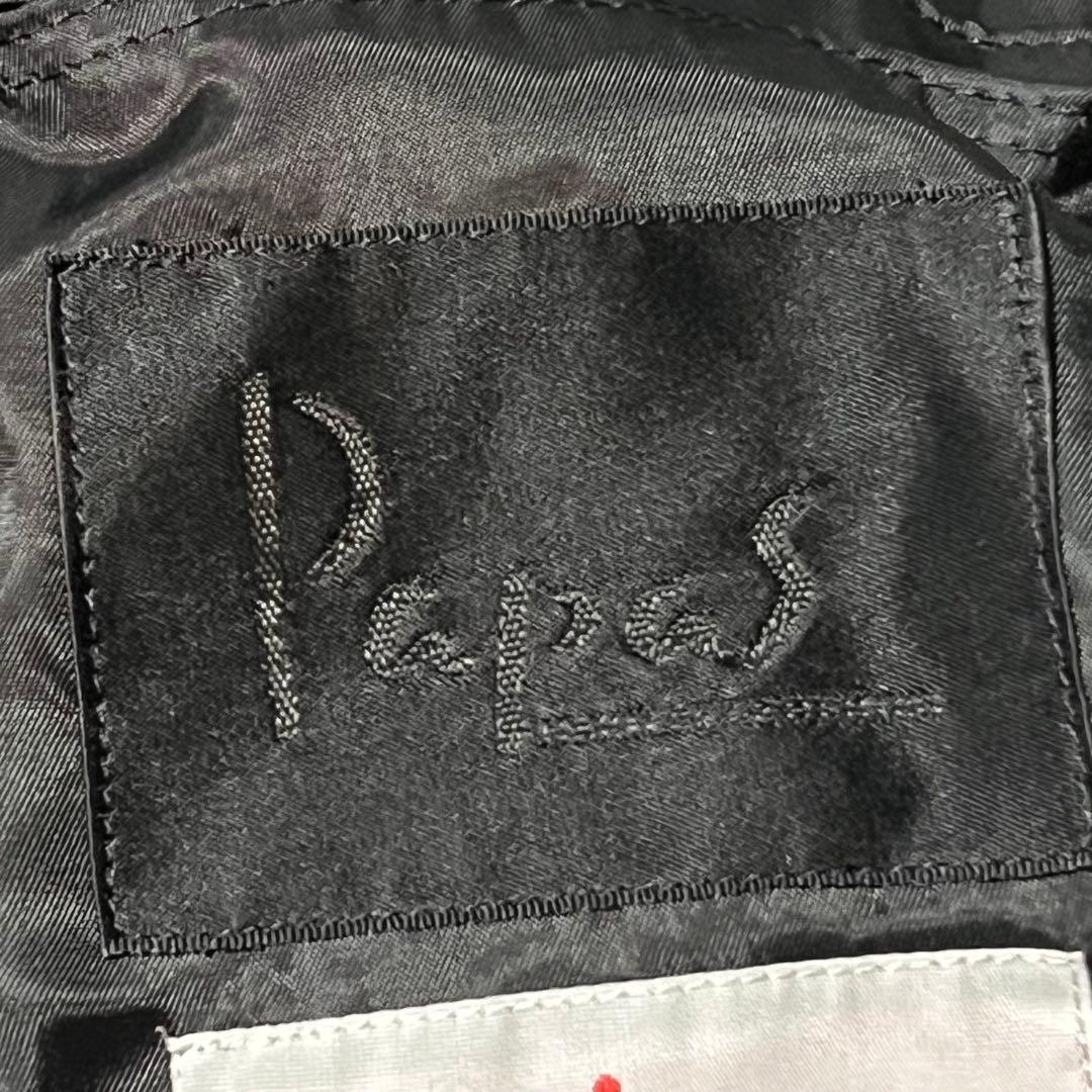 PAPAS パパス　レザー切り替えチェックジャケット　サイズL