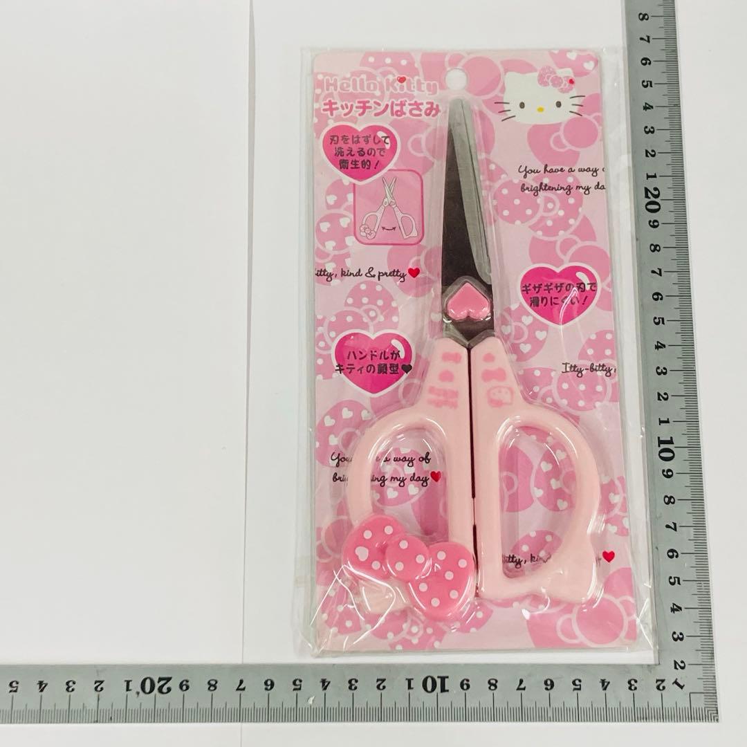 新品未使用　2013年製　キッチンばさみ　ハローキティ　水玉リボン　レア
