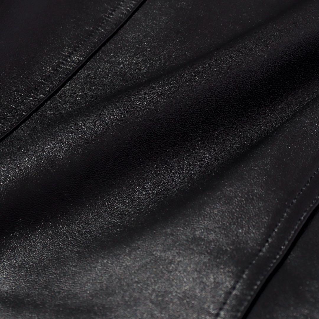 EMMETI エンメティ羊革 ブルゾン ライダース ジャケット 黒 44 S