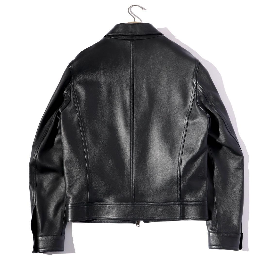 EMMETI エンメティ羊革 ブルゾン ライダース ジャケット 黒 44 S