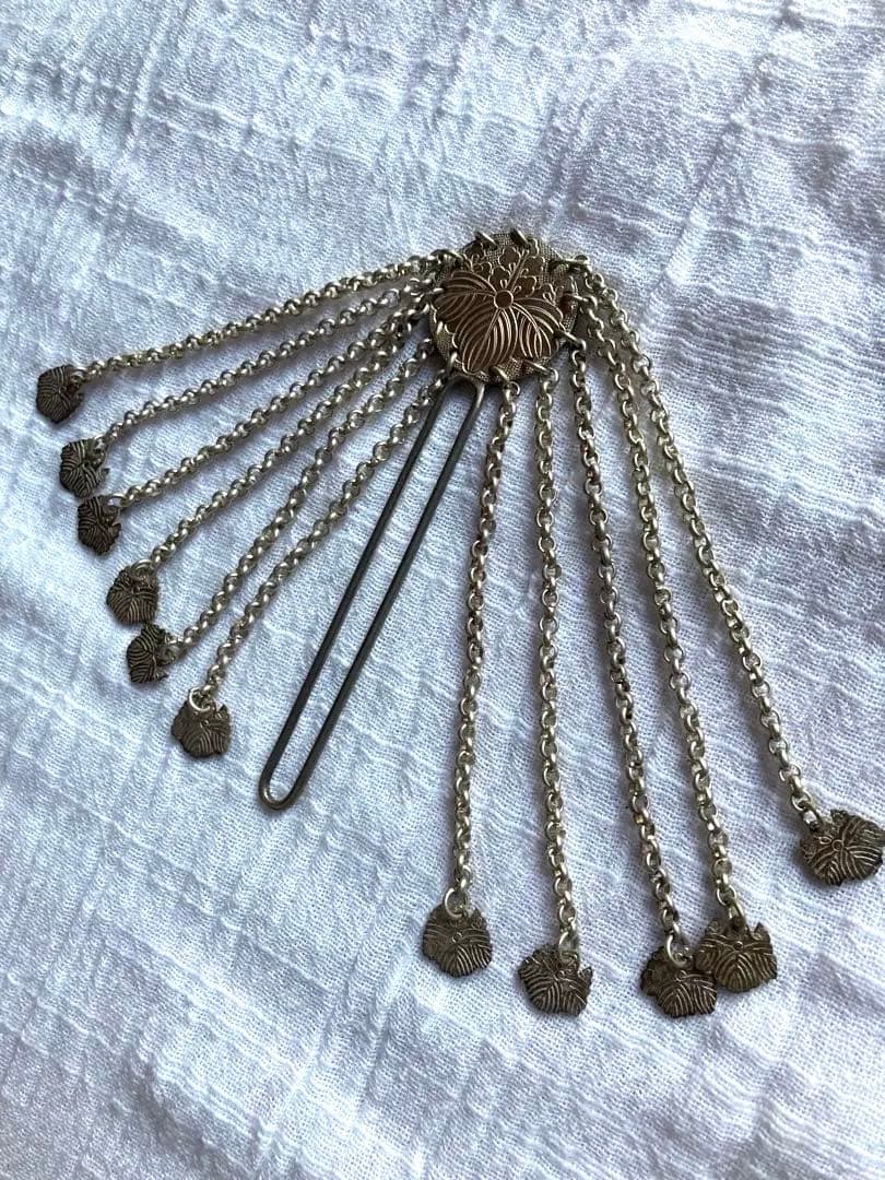 京都・アンティーク　舞妓さん　髪飾り・鏡　赤色の和柄小物セット