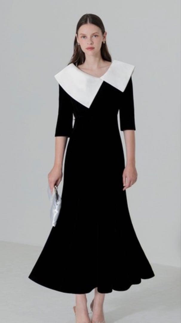 Leja ベロアマーメイドシルエットドレスワンピース