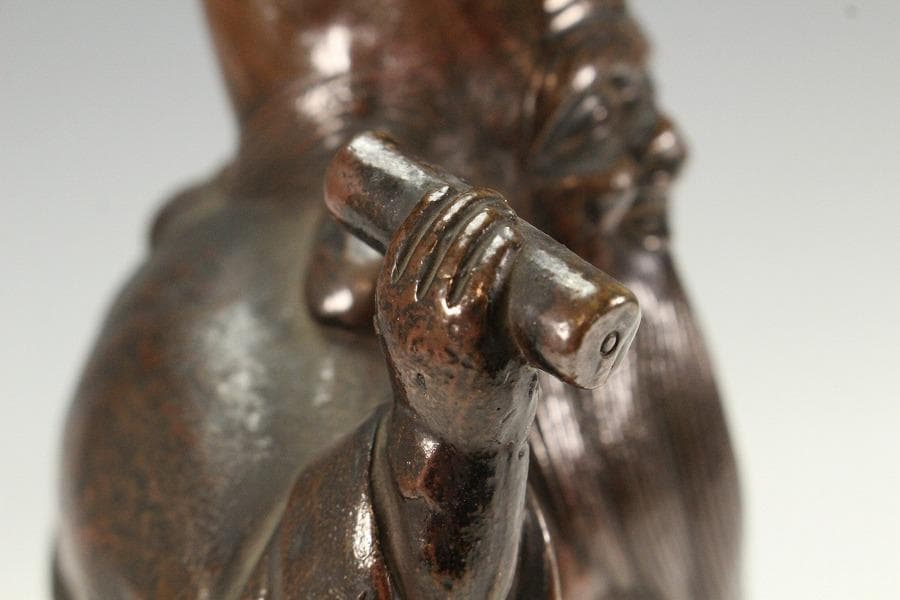 古備前 寿老 置物 美品(K-A907)