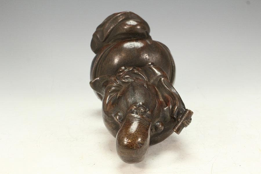 古備前 寿老 置物 美品(K-A907)