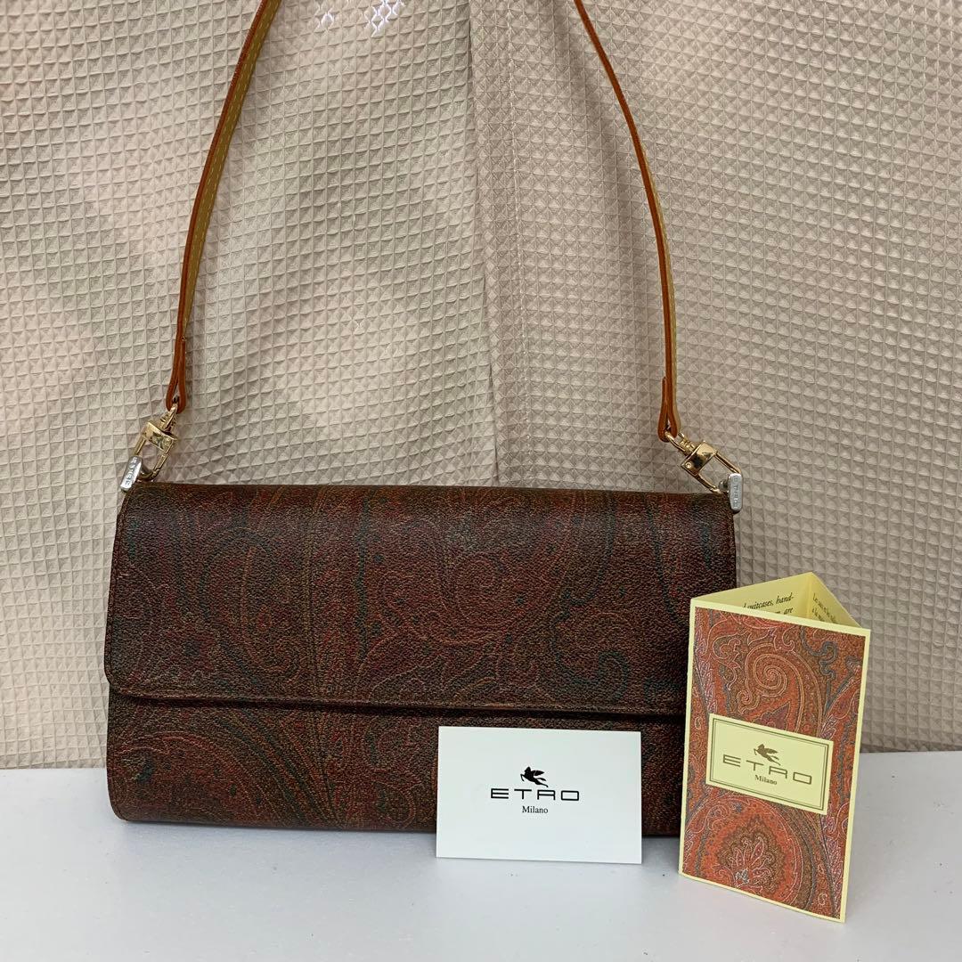 エトロ ワンショルダーバッグ ペイズリー柄 PVC 金具