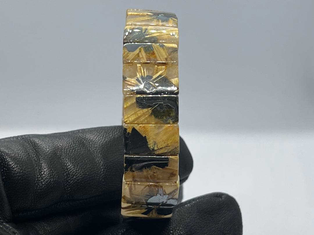 ②ゴールドルチルクォーツ太陽放射ルチルバングルブレスレット