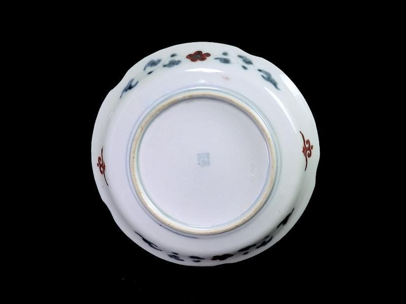 古伊万里　金襴手　五艘船に南蛮人の図　６寸皿　A527AS-BQl