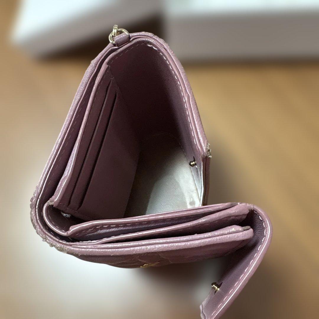 Dior 三つ折り財布 ピンク