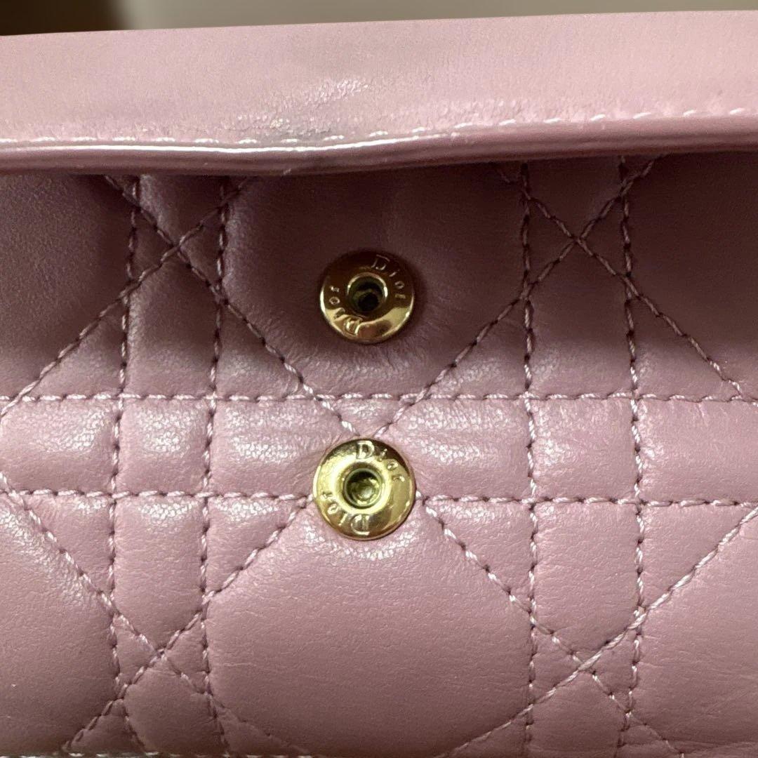 Dior 三つ折り財布 ピンク