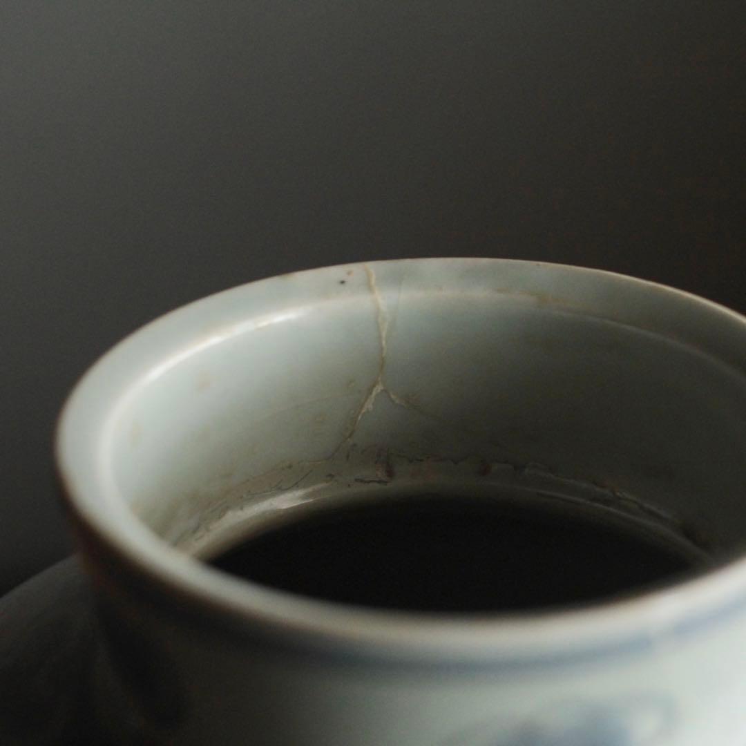 李朝 青花 壺 染付 朝鮮美術 古美術 古道具 アンティーク