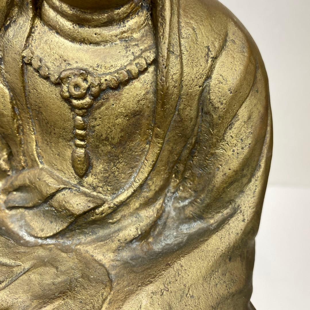 関口充　ブロンズ　白衣観音像　6113g トコエ　東さ7-0621①