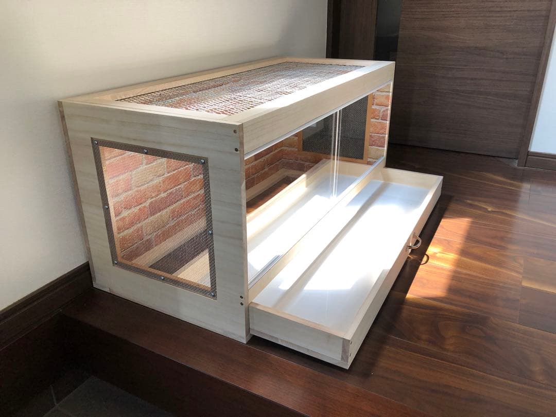 新品　木製ケージ　引出し付　ハリネズミ　ハムスター　小動物　カスタムベースに！