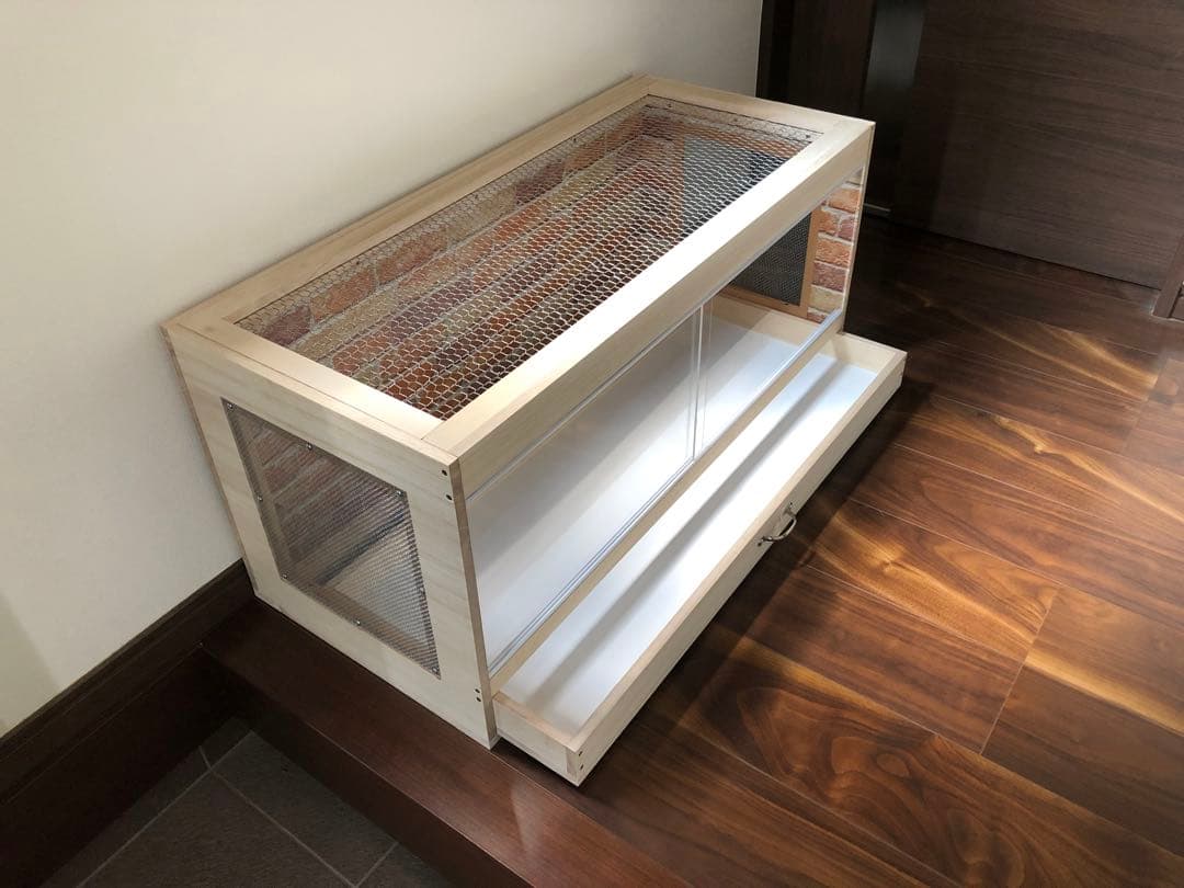 新品　木製ケージ　引出し付　ハリネズミ　ハムスター　小動物　カスタムベースに！