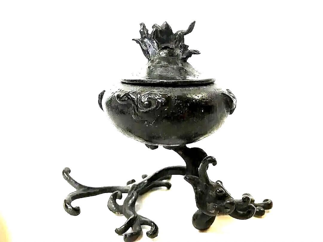 銅製:龍脚香炉(小)