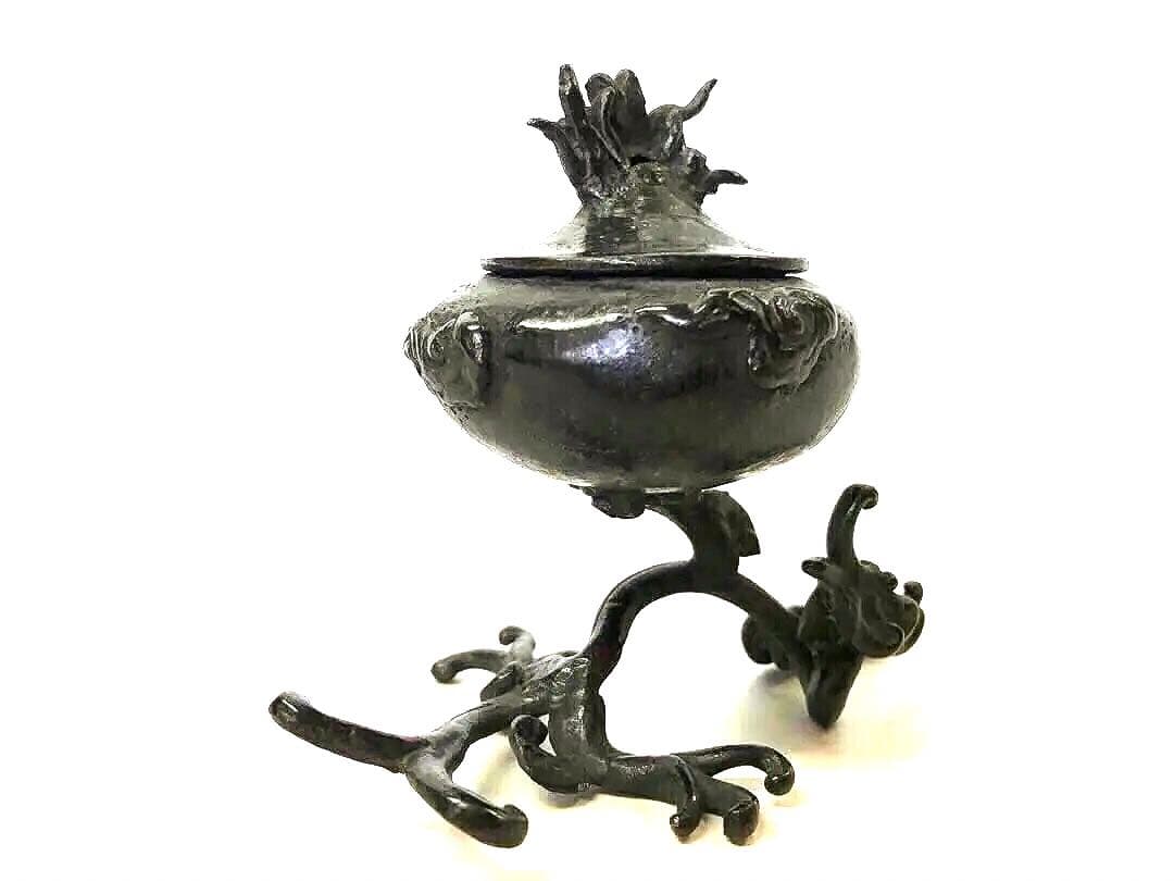 銅製:龍脚香炉(小)