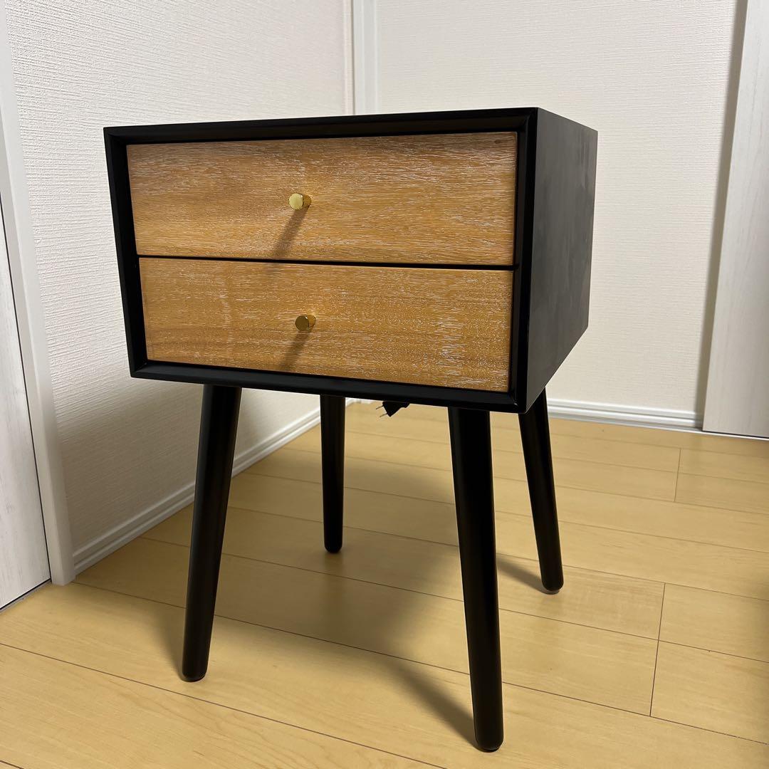 サイドテーブル BLY-51 黒/ナチュラル