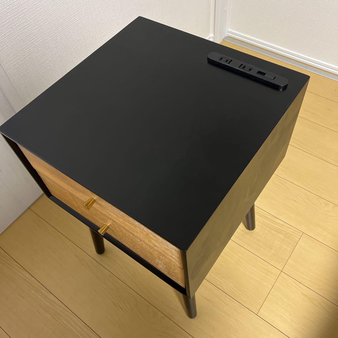 サイドテーブル BLY-51 黒/ナチュラル