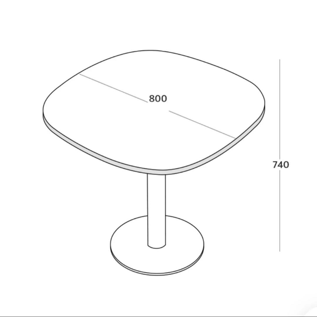 【1/20まで出品】ラウンドスクエアダイニングテーブル 800mm 脚に凹みあり