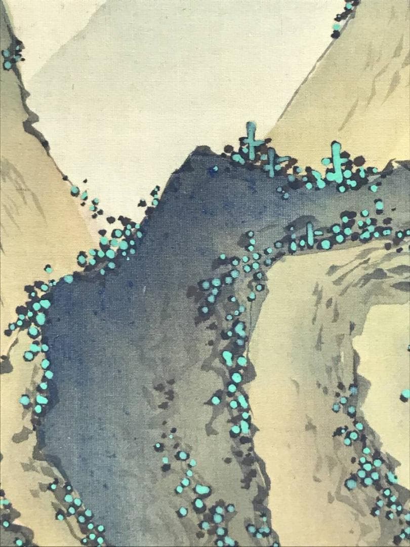 模写/谷文晁/山水図/山水人物図/虎渓三笑図/掛軸/名家伝来/AH-724