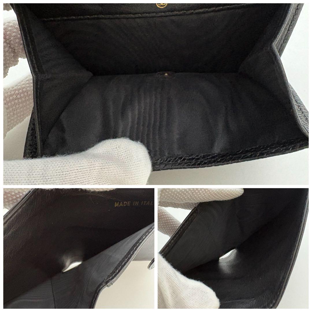 美品　シャネル　キャビアスキン　デカココ　Wホック　二つ折り　コンパクト　財布