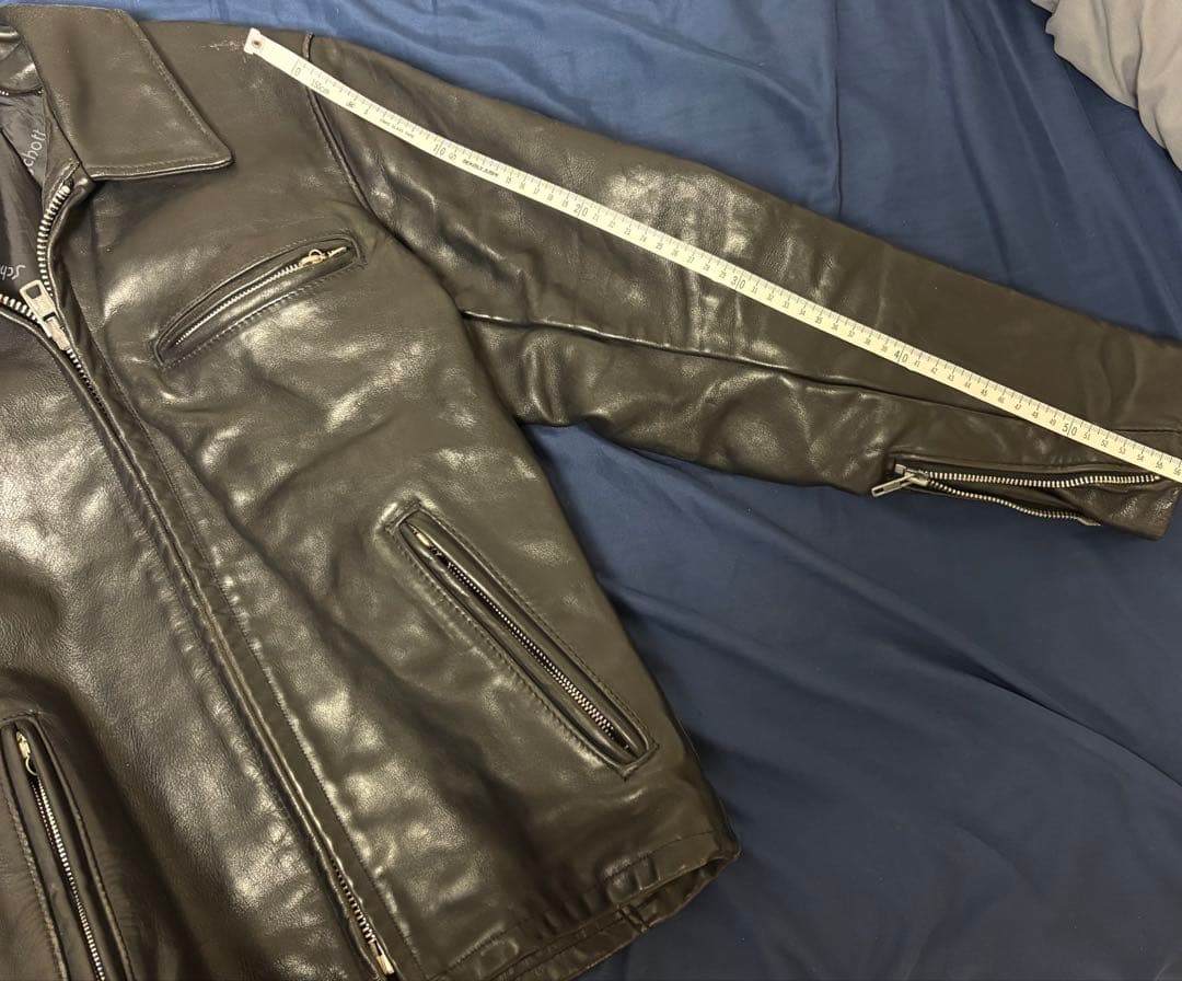 希少 Schott 米国製シングルライダース36 短丈 深水光太レザージャケット
