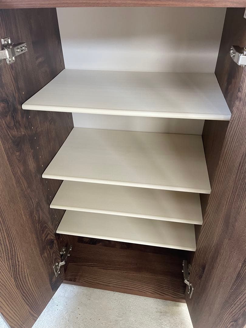 LOWYA シューズボックス 下駄箱 木目 ブラウン 収納棚