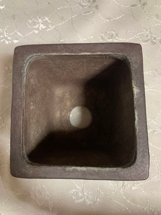 十五堂松泉　山秋　盆栽鉢　正方