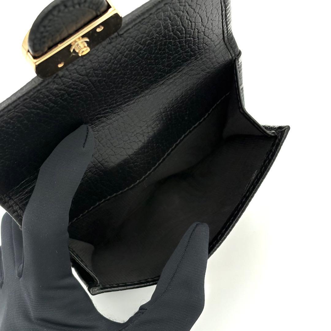 グッチ 折財布 カーフレザー インターロッキングG ブラック 黒 2384