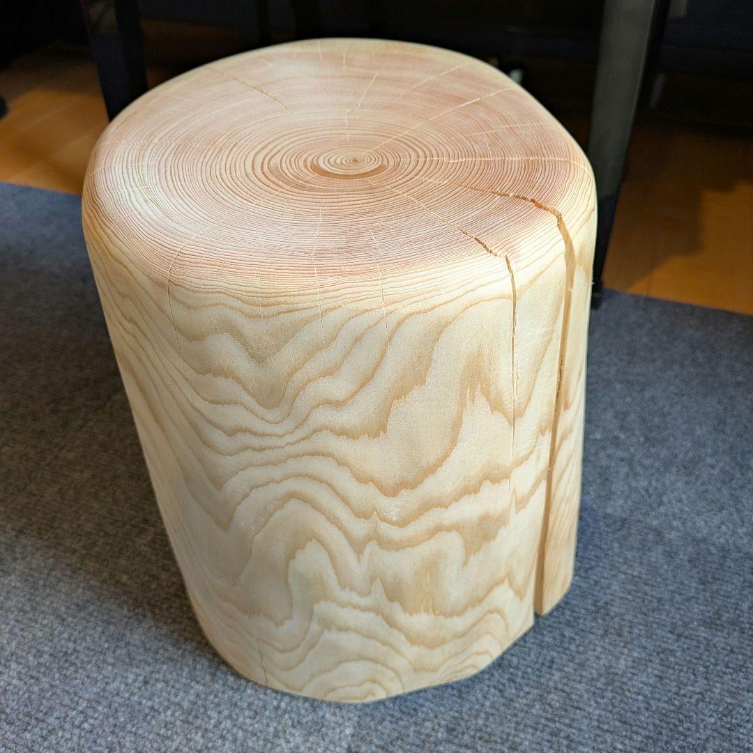 檜　切り株　丸太　椅子　スツール　 高さ約30.5㎝