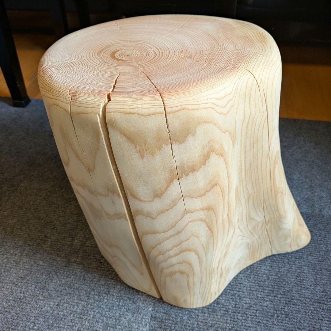 檜　切り株　丸太　椅子　スツール　 高さ約30.5㎝