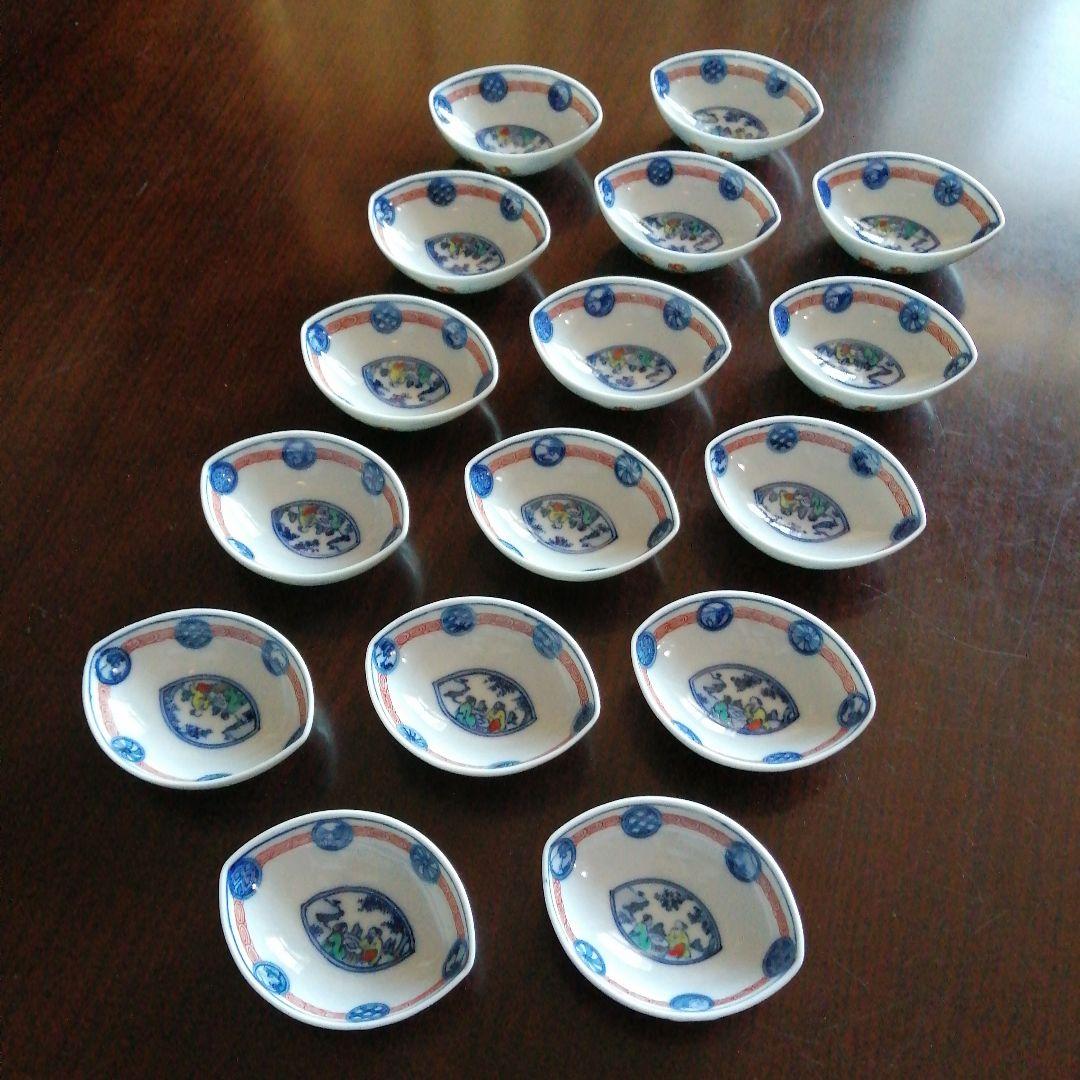 中国唐物　色絵豆皿　16個　8cm