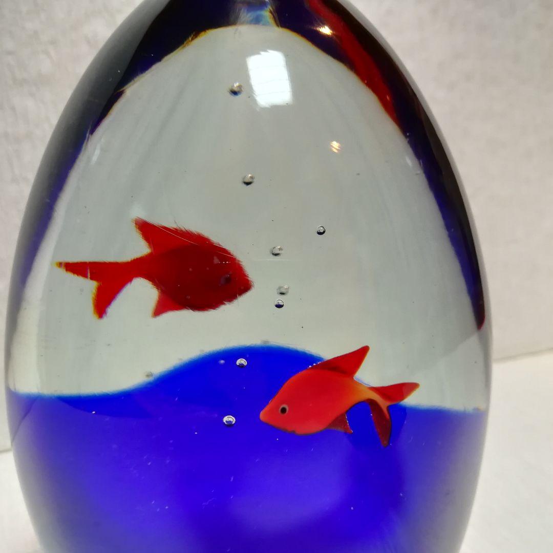 ベネチアングラス　ベネチア　置物　魚　卵形　作家物　一点物　アクアリウム　工芸品