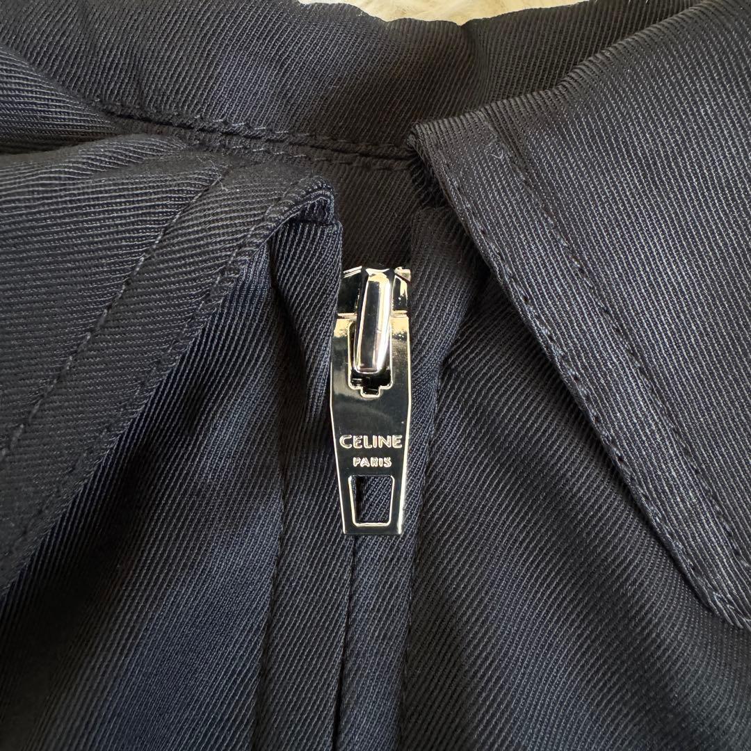 美品　近年モデル　XL　セリーヌ　レーヨン　ブルゾン　トリオンフ刺繍　黒