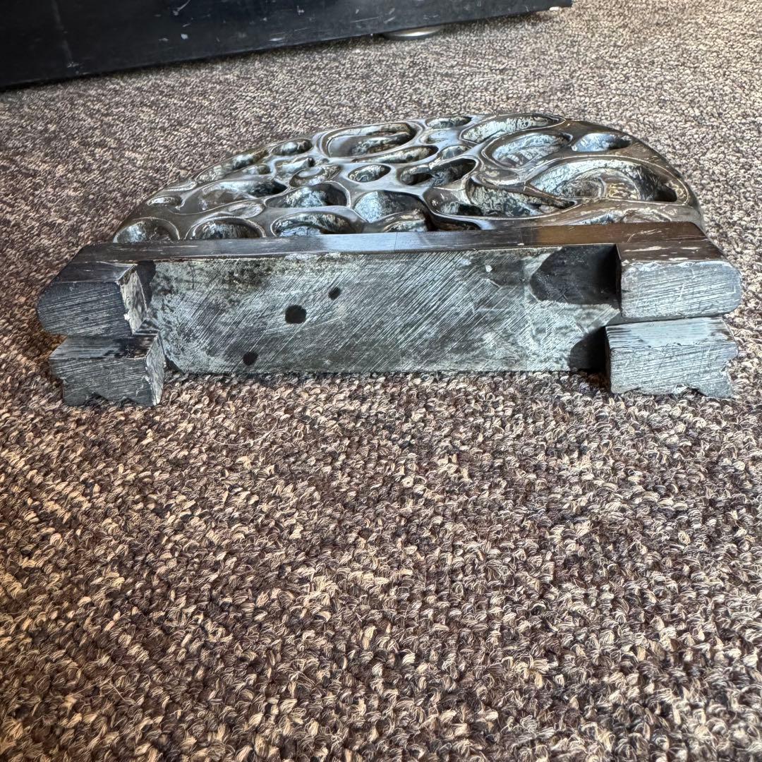 2頭の龍 石彫刻 透かし彫 アンティーク置物