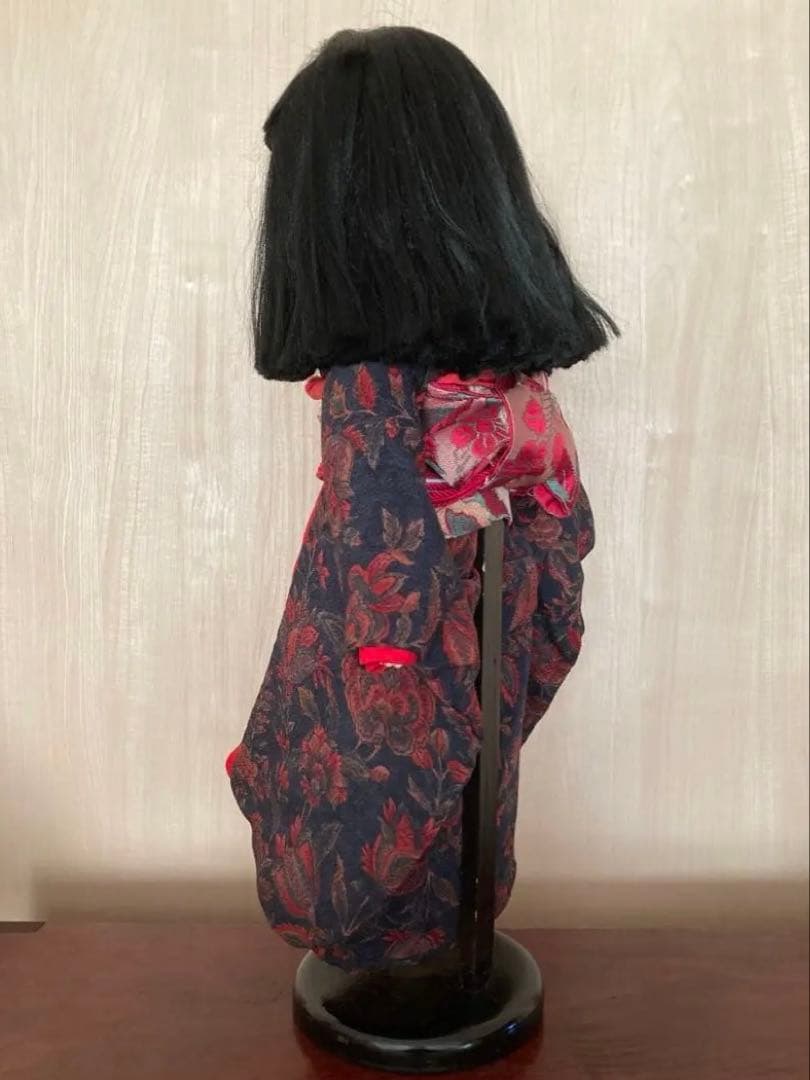 お値下げ美品【工房朋】女の子45cm市松人形森重春幸抱古布着せ替え人形旧家蔵出