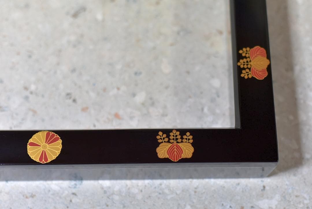 値下げ、高台寺蒔絵炉縁宗春作　囲炉裏/お茶道具木製　共箱